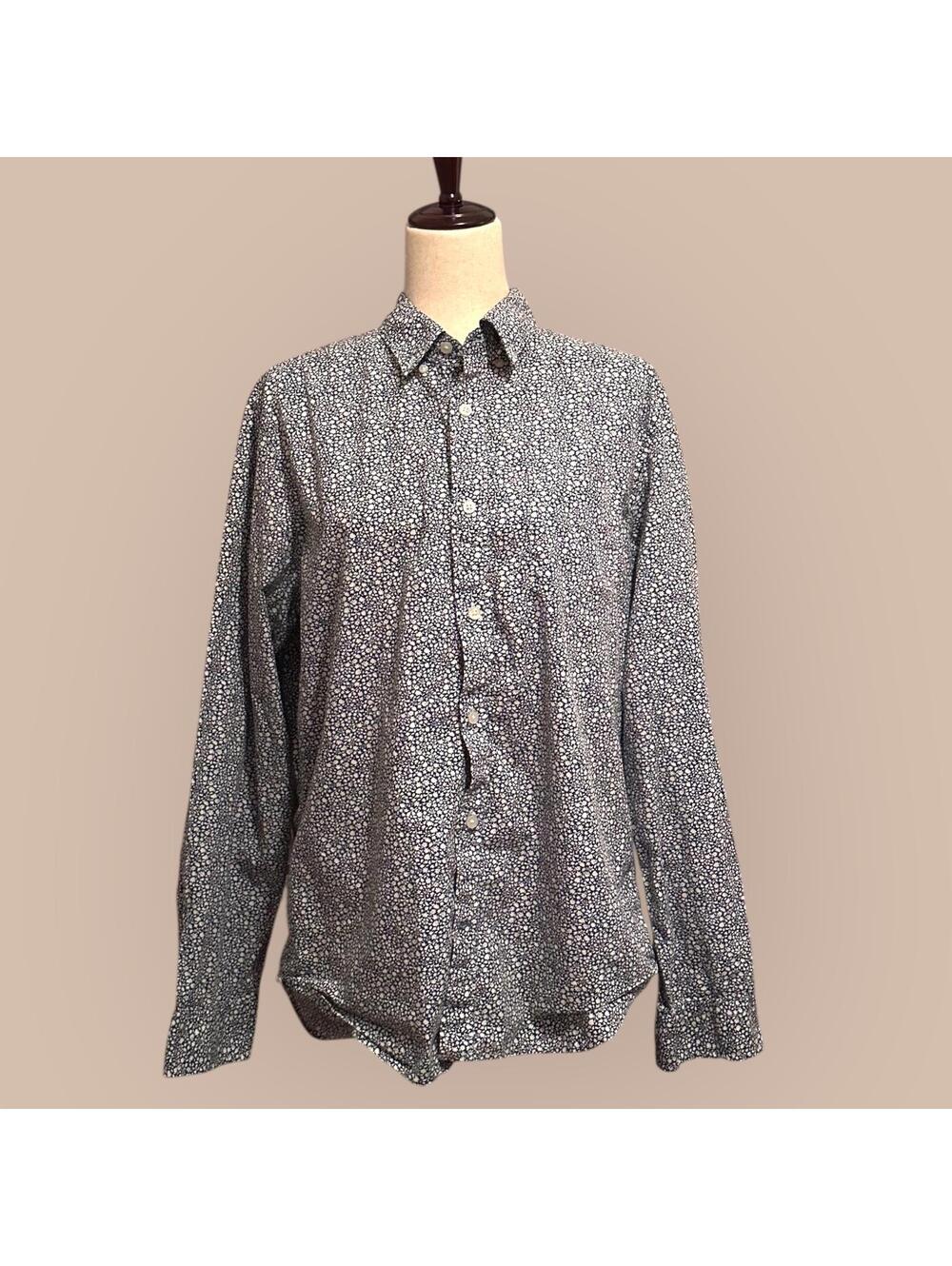 Gap Lived In Men’s Button-Up Shirt Size Large Navy/White